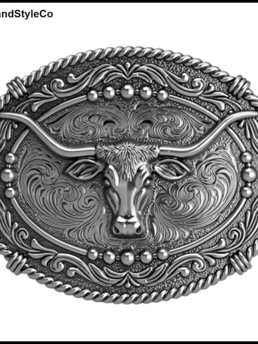 Vintage Longhorn Belt Buckle, Zinc Alloy, Western Belt Accessory, 1.5-Inch Fit,